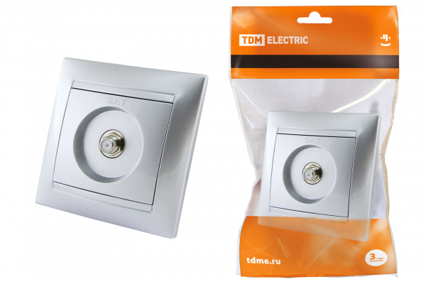 Розетка SAT (F-разъем) 0-2400МГц серебр. металлик Лама